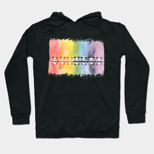 Rainbow Pandas Hoodie by PocketPandas